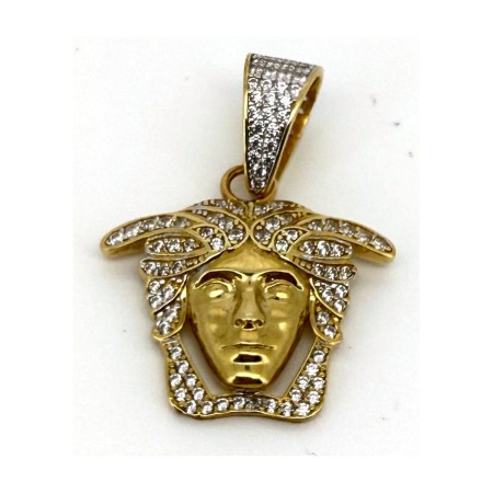Medalla medusa circo blanca de oro 18k